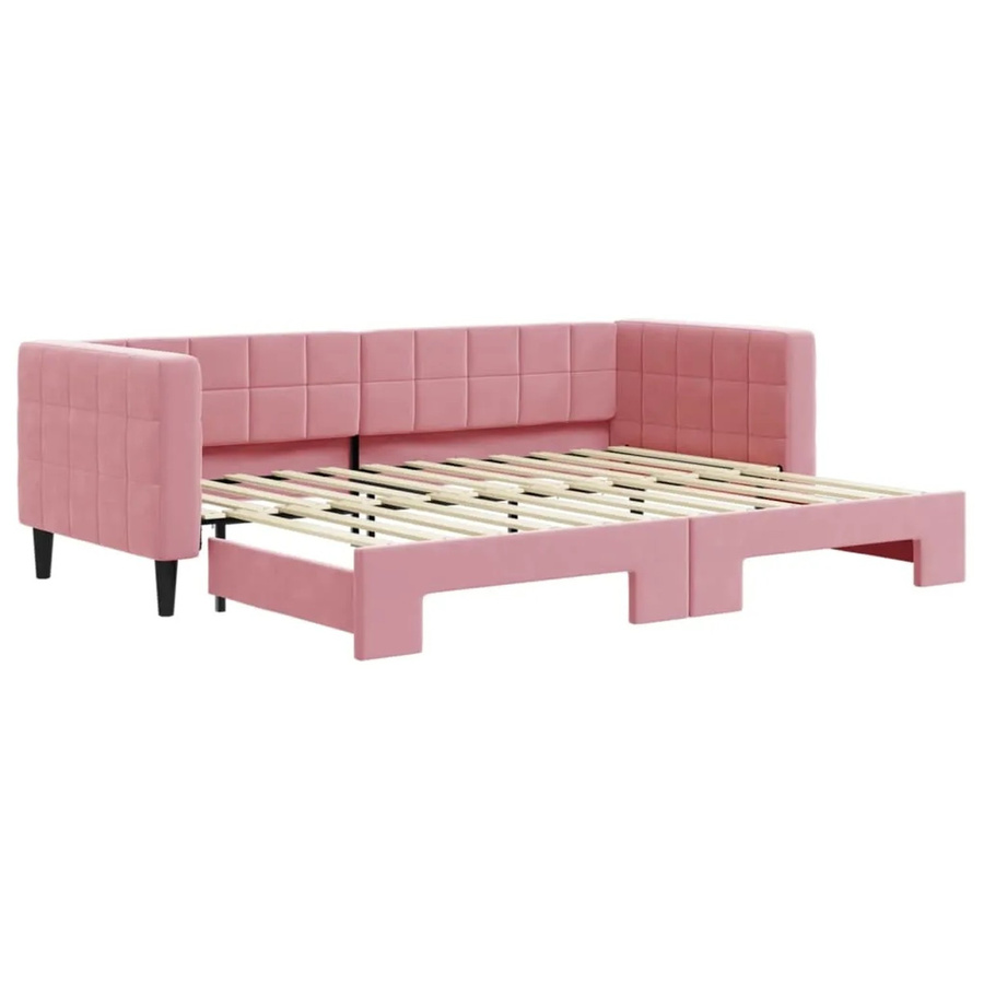 vidaXL Tagesbett ausziehbar in Rosa mit Samtbezug B/T/H: 223 x 80 x 68 cm - Bild 2