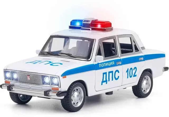 KaKBeir 2016 Lada Polizeiauto, Modell, 1:24, mit Licht und Sound, Metall - Bild 1