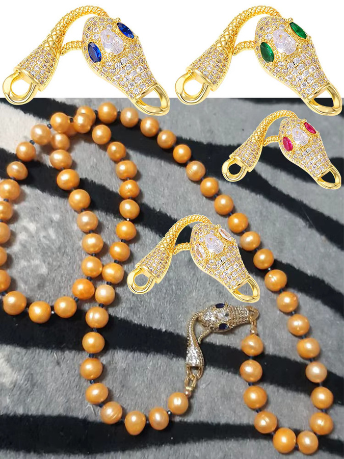 Juya Schlangenverbinder Verschluss, 18K Gold versilbert, Unisex - Bild 2