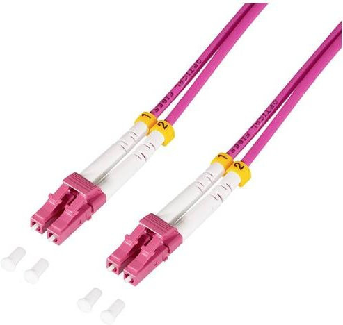 LogiLink FC4LC03 Glasfaser LWL Anschlusskabel Multimode OM4, Farbe: Violett, Länge: 3,00 m, Stecker: 1x LC/UPC auf 1x LC/UPC, 50/125 µm - Bild 1