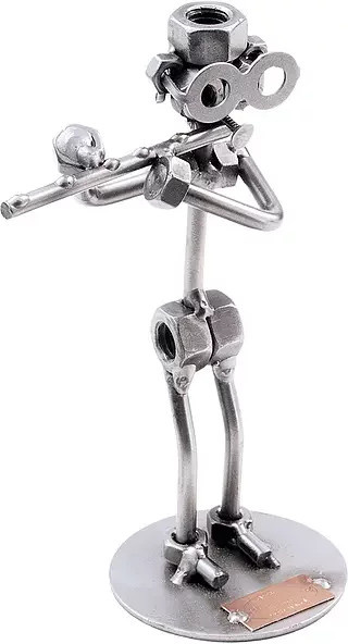 Schraubenmännchen Querflöte von Hinz & Kunst aus Metall in Silber - Bild 1
