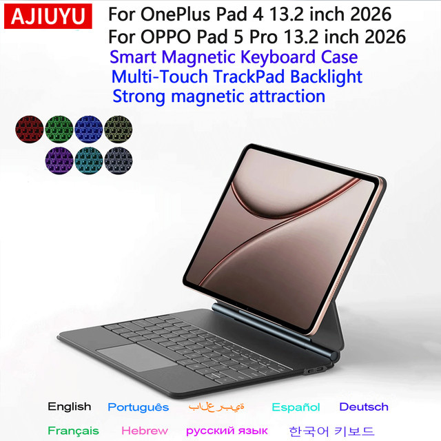 OnePlus Magic Keyboard Hülle für OnePlus Pad 4, 13,2 Zoll, Smart Multi-Touch Tastaturabdeckung, Schwarz - Bild 1