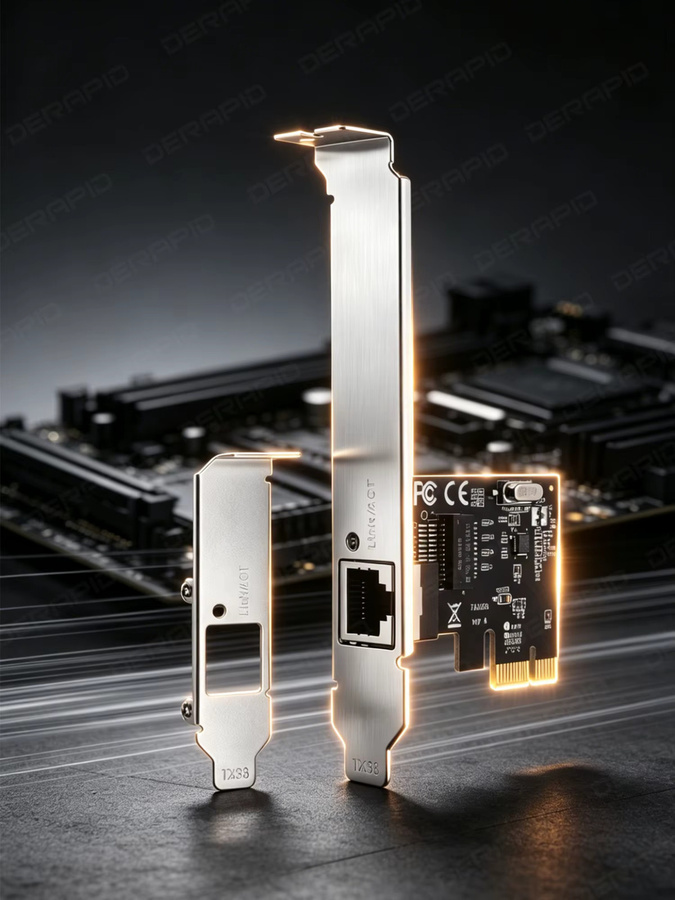 DERAPID Gigabit-Ethernet-PCIe-Netzwerkkarte mit RTL8111H Chip, 10/100/1000Mbps RJ45 LAN-Adapter für Desktop-PC, kompatibel mit Windows 10/11 Pro - Bild 6