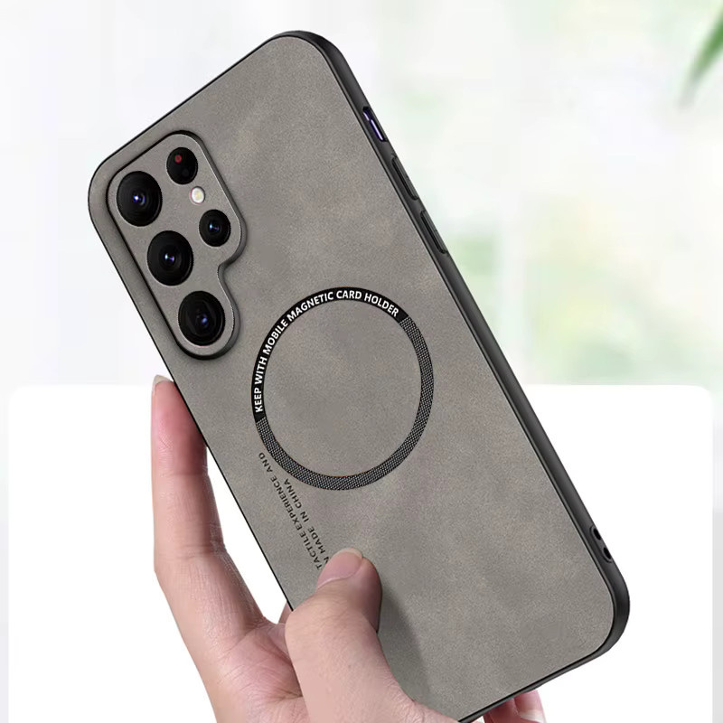 Vintage Magnetische Lederhülle für Samsung Galaxy S25 S24 S23 FE Plus Note 20 Ultra mit MagSafe Kompatibilität in Blau - Bild 3