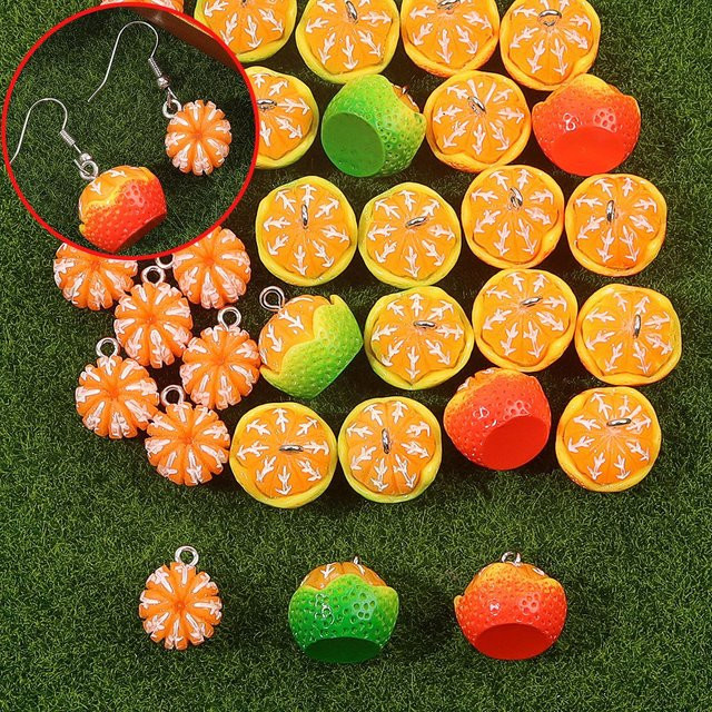 Anhänger, orange geformt, bunt - Bild 1