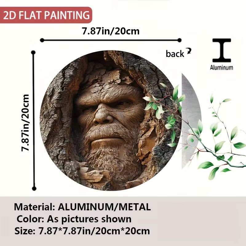 HELLOYOUNG Metallschild Waldszene im Vintage-Stil als Wanddekoration für Garten und Zuhause, B/H: 20 x 20 cm - Bild 2