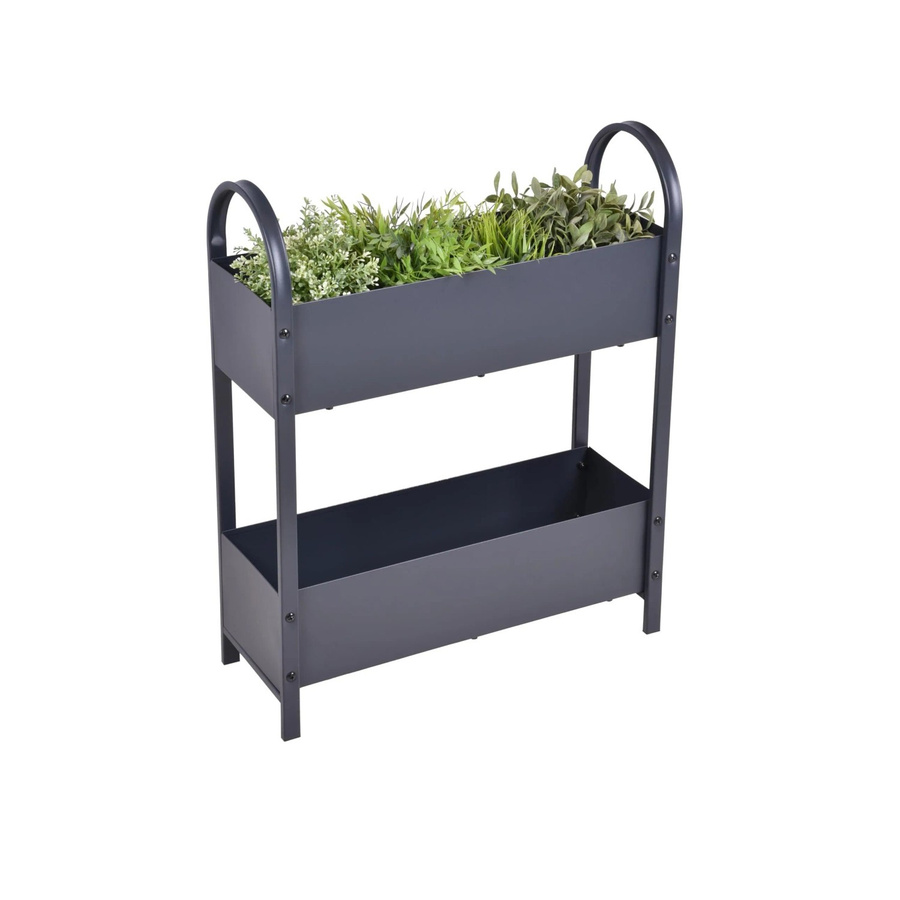 DELUKE Hochbeet HALLE mit Etagen aus Eisen in Anthrazit für Garten und Balkon, B/T/H: 75 x 22,5 x 22,5 cm - Bild 2