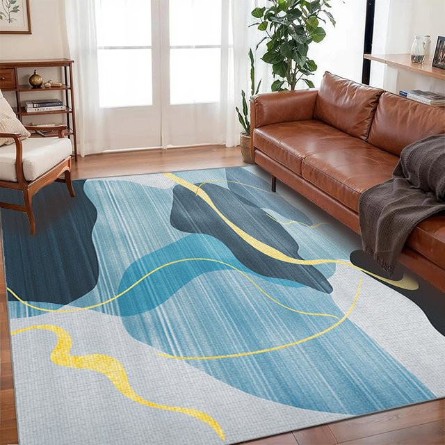 VIKAMA Moderner Teppich mit abstraktem geometrischem Muster in Mehrfarbig, Rechteckig, B/T/H: 60 x 40 x 40 cm - Bild 1