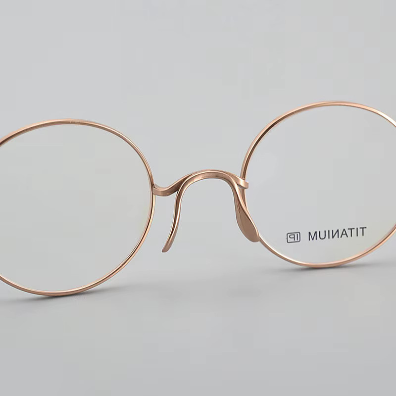F·DRACON KJ48T Korrektionsbrille, Titan, rund, Vollrand, Gold, Unisex - Bild 2