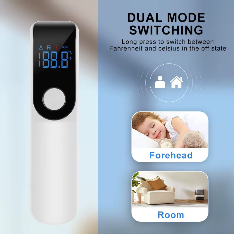 Medizinisches Infrarot-Thermometer zur berührungslosen Temperaturmessung für Babys und Erwachsene mit LED-Display in Weiß - Bild 4