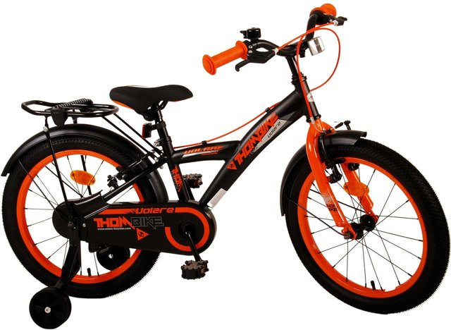 TPFSports Thombike Kinderfahrrad, 18 Zoll, Schwarz/Orange, 2 Handbremsen - Bild 1