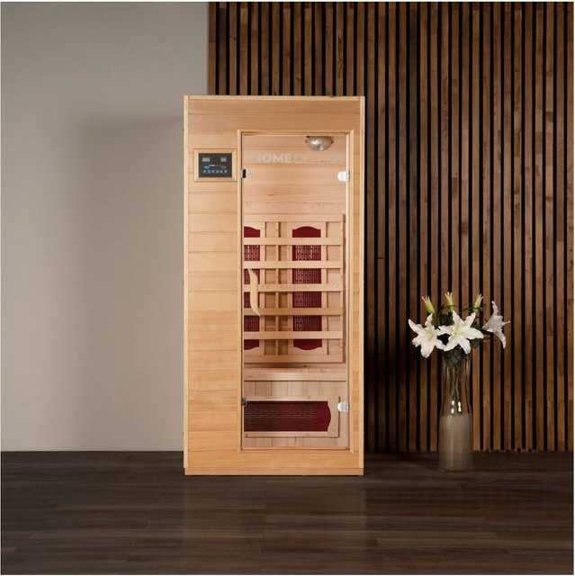 HOME DELUXE Infrarotkabine REDSUN S für 1 Person aus Tannenholz in Beige, B/T/H: 90 x 90 x 190 cm - Bild 1