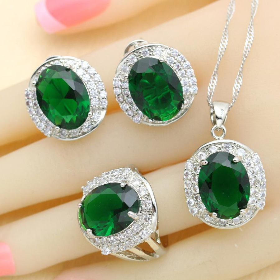 YIRAN Jewelry Schmuck-Set, Kupfer, Silber, Zirkonia, Diamanteinsatz, Unisex - Bild 1