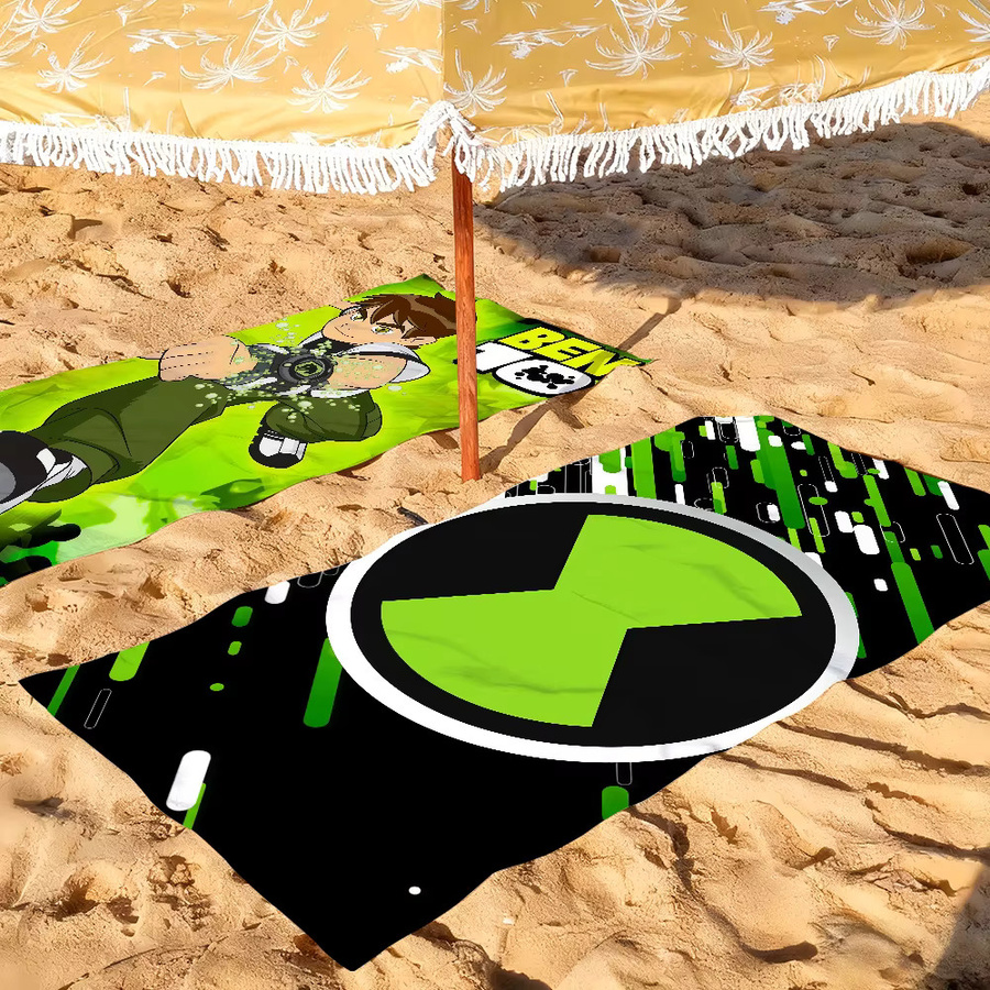 Hasbro Ben 10 Handtuch mit Fantasy-Cartoon-Motiv, schnelltrocknendes Badetuch für Strand, Schwimmen und Sport - Bild 6
