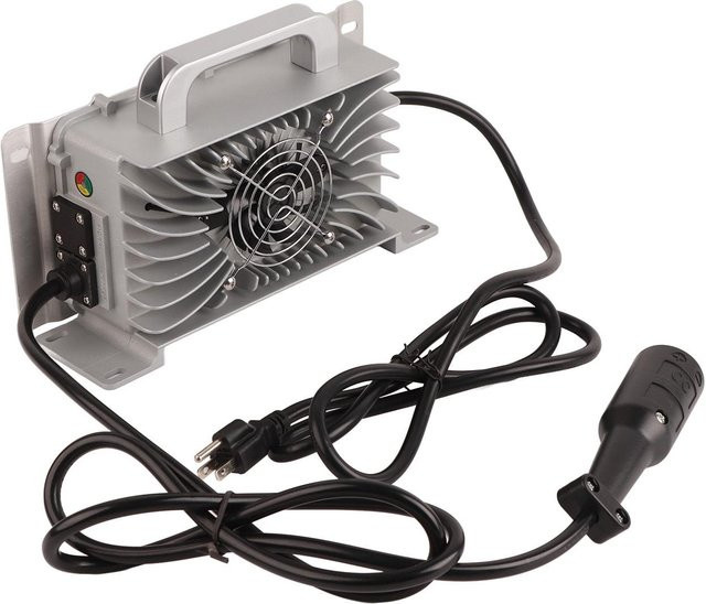 Igeteck Golfwagen-Batterieladegerät 48V 15A mit 3-poligem Rundstecker, IP67 wasserdicht, grau - Bild 1