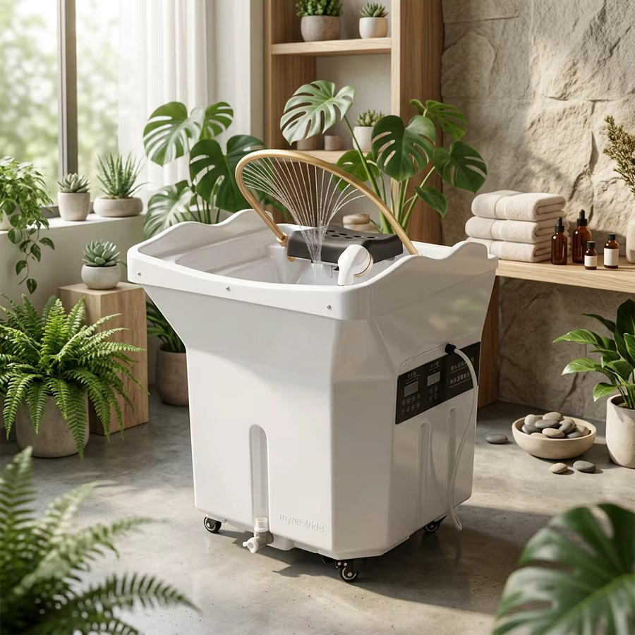 YQXH Mobile Kopfpflege-Spa-Ausrüstung mit Wasserzirkulation und Dampfmaschine in Weiß - Bild 3