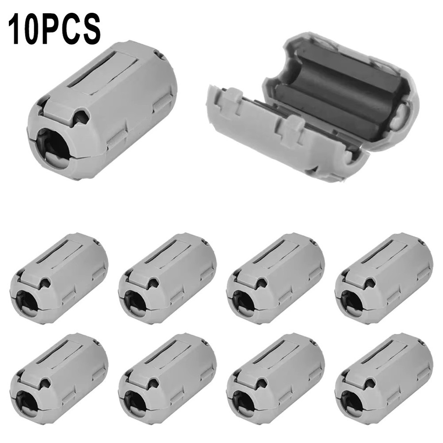 10er Set Ferritkern Rauschfilter Ringe 5mm Grau zur RFI Unterdrückung für Computer, Festplatten und Audio-Equipment - Bild 2