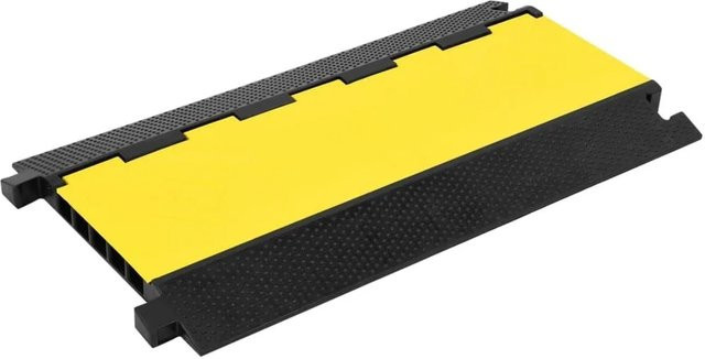 DELUKE Kabelbrücke LOTA Überfahrschutz aus Gummi mit 5 Kanälen, Farbe: Gelb-Schwarz, B/T/H: 90 x 50 x 5 cm - Bild 1