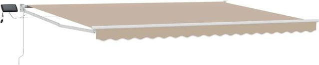 vidaXL Manuelle Gelenkarmmarkise mit LED-Beleuchtung in Beige, B: 400 cm, T: 300 cm - Bild 1