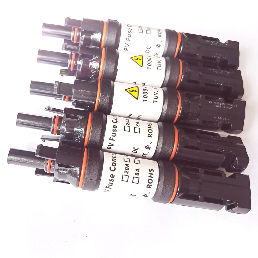 Snaterm DC-Solar-Sicherungsstecker mit Inline-Sicherung für Solarpanel-Systeme, 1000 VDC, 10 A, Schwarz - Bild 3