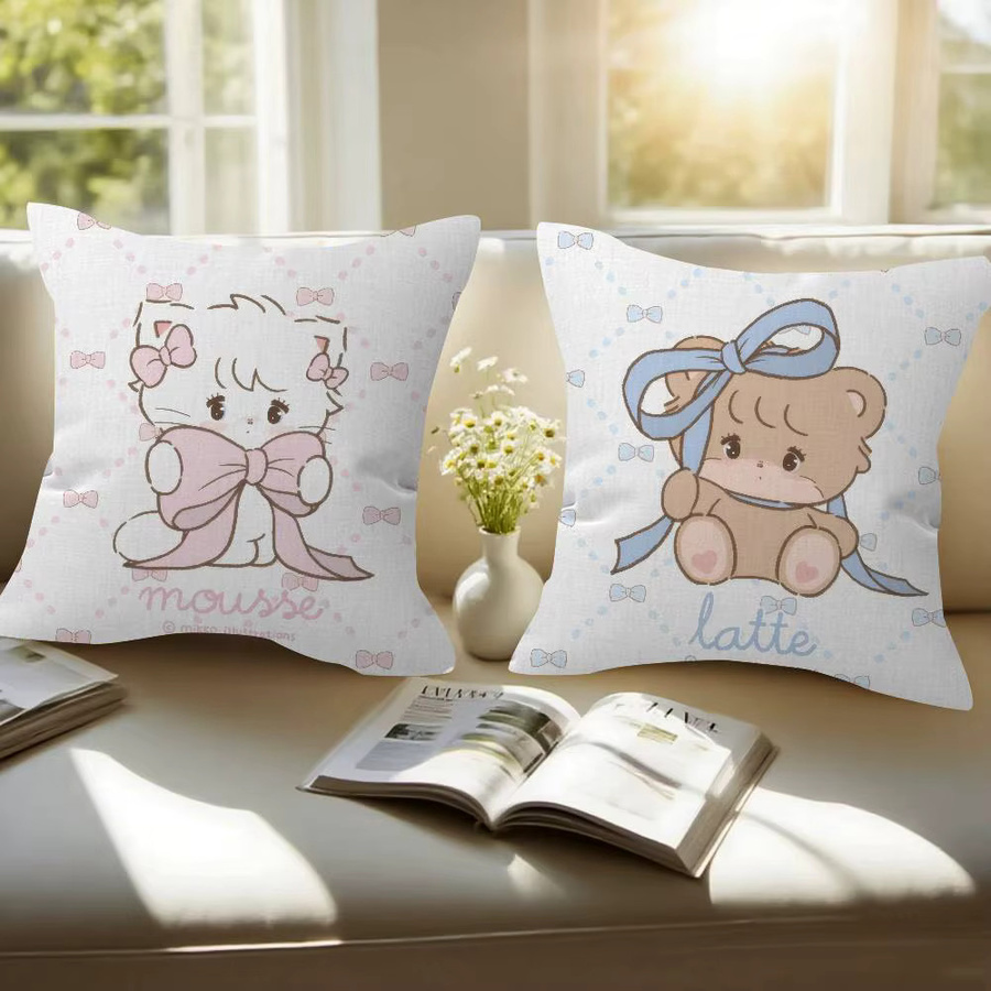 Niedriger Kissenbezug mit M-Mikko Illustrationen für Sofa und Auto, B/B/B: 45 x 45 cm - Bild 2