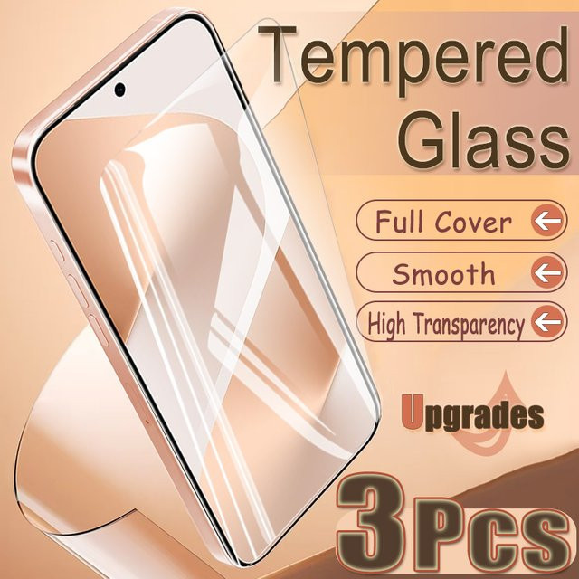 3er-Set Displayschutzfolie aus gehärtetem Glas für Huawei Pura 80, transparent, mit Fingerabdruck-Entsperrschutz und vollständiger Abdeckung - Bild 1