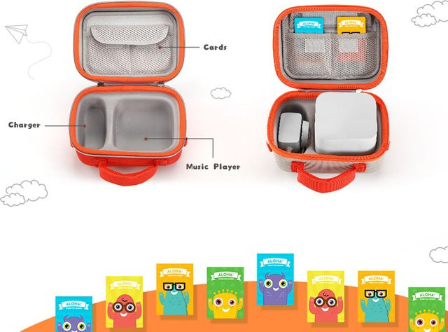 ALLOYSEED Reiseetui für Yoto Mini Kids Audio-Musik-Player, wasserdichte und stoßfeste Tragetasche in Grau mit Platz für bis zu 20 Karten - Bild 1