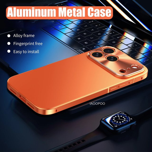 iAOOPOO Stoßfeste iPhone Schutzhülle mit magnetischem Aluminiumrahmen und Kunststoffrückseite in Schwarz für iPhone 17 Pro Max, iPhone 16, iPhone 15 und iPhone 14 Pro Max - Bild 1
