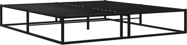 vidaXL Bettgestell aus pulverbeschichtetem Metall in Schwarz, modern, B/T/H: 160 x 200 x 82,5 cm - Bild 1