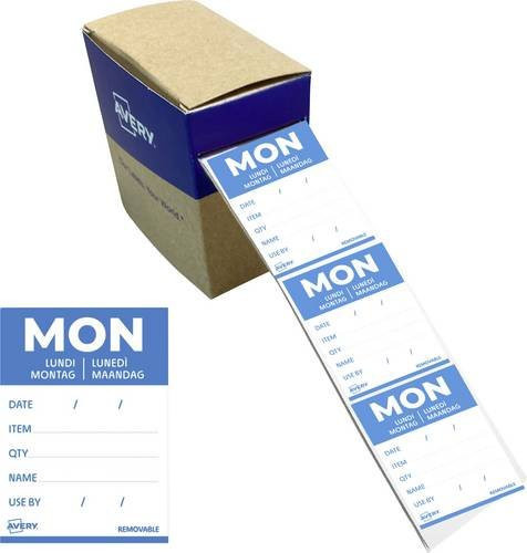 Avery Zweckform Vielzweck-Etiketten DLDMONREV-500 Blau, Papier, Wiederablösbar, B: 40 mm, H: 56 mm - Bild 1