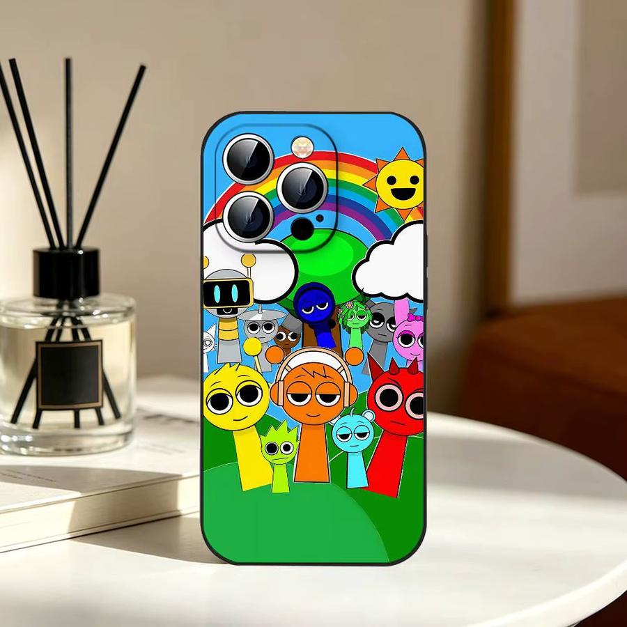 Stoßfeste Slim Handyhülle Cartoon Game S-Sprunki für Apple iPhone in Schwarz und Multicolour - Bild 5