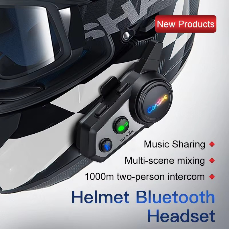 XINOWY Q18 Motorradhelm-Headset Bluetooth-Gegensprechanlage für 2 Personen, IPX6 wasserdicht, Schwarz - Bild 3