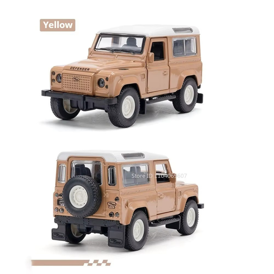 MAKEDA Land Rover Defender, Spielzeugmodell Geländewagen, 1:43, Metall, Braun - Bild 3
