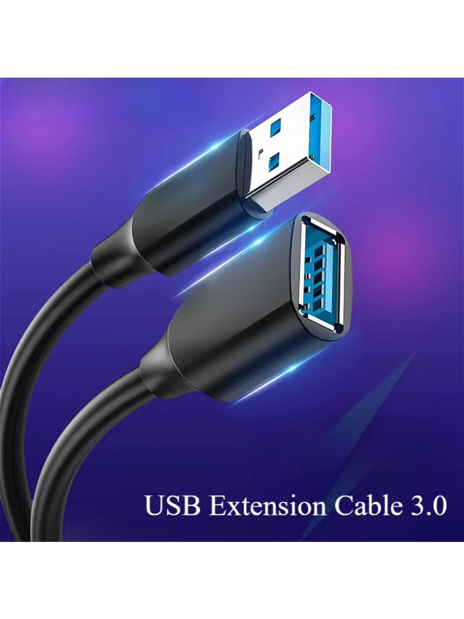 MINGCVIL USB 3.0 Verlängerungskabel in Schwarz für PC, Laptop, TV und Drucker - Bild 6