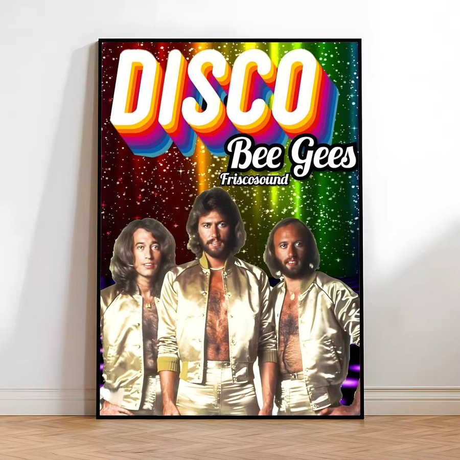 Selbstklebendes B-bee gees Band-Poster in Retro-Optik, wasserfeste HD-Kunst Wanddekoration, Mehrfarbig, Rechteckig - Bild 3