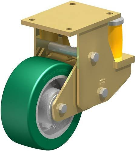 Blickle BSFE-GST 202K Bockrolle gefedert in Silber und Grün mit 200 mm Rad-Durchmesser und 1200 kg Tragfähigkeit - Bild 1