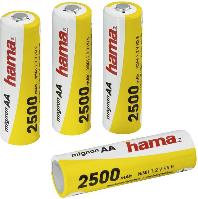 Hama NiMH-Akkus 4x AA Mignon HR 6, 2500 mAh, 1,2 V, Gelb - Bild 1