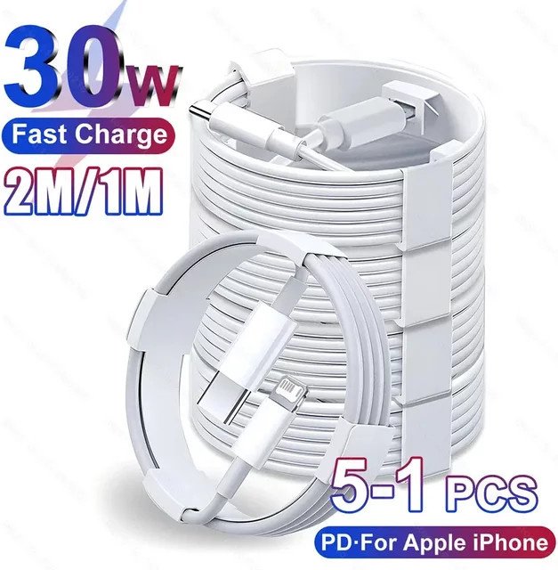 KADIXI USB-C Schnellladekabel 30W für iPhone in Weiß - Bild 1