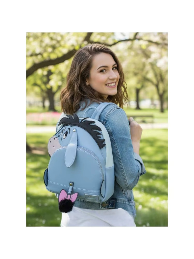 Disney Stitch Donkey Eeyore Cartoon Rucksack, Mini Rucksack, PU-Leder - Bild 2