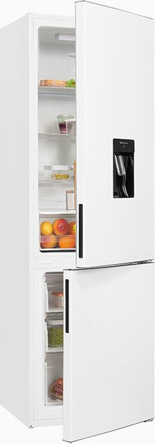 Exquisit Kühl-Gefrierkombination KGC260-75-LF-WTE-050E in Weiss mit Low Frost, LED-Innenbeleuchtung und Flaschenregal, B/T/H: 55 x 60 x 187 cm - Bild 1