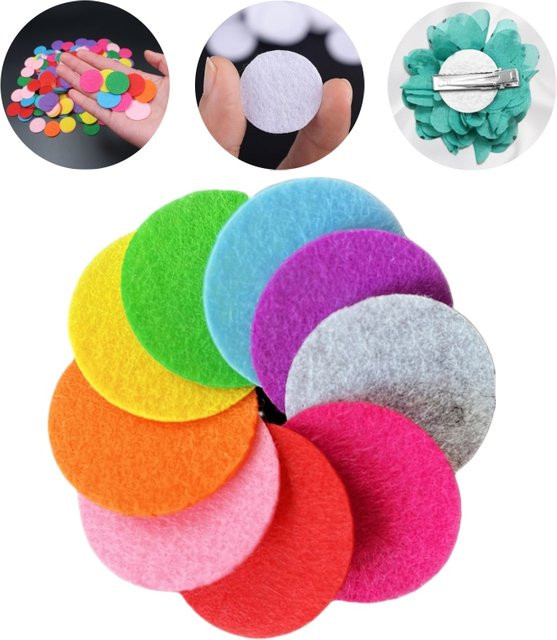 FULANG Vliesstoff-Patches aus Filz in Multicolor und Schwarz, runde Punkte für DIY-Handwerk und Nähzubehör, Durchmesser: 15 mm bis 45 mm - Bild 1