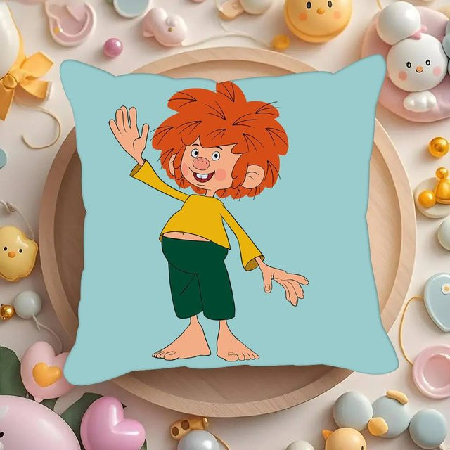Kissenbezüge mit Meister Eder und Pumuckl Motiv von BNYNGFN Home, Blau, B/B: 30,48 x 30,48 cm - Bild 1