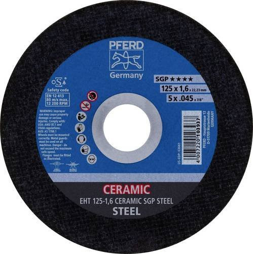PFERD Trennscheibe EHT Ceramic SGP Steel gerade für Stahl, Durchmesser: 125 mm, Dicke: 1,6 mm, 25 Stück - Bild 1
