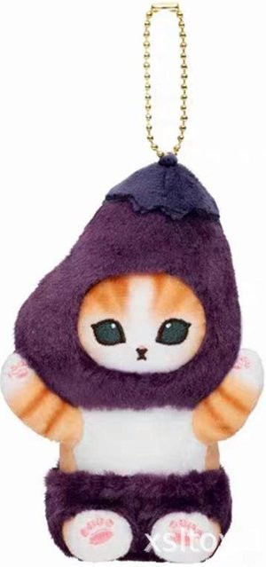 Mofusand Haifischkatze Obst- und Gemüse-Serie, Plüschtier Rucksack Schlüsselanhänger, ab 1 Jahr - Bild 1