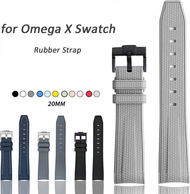 olevo Uhrenarmband, Silikon, Schwarz, 20 mm, Unisex - Bild 1