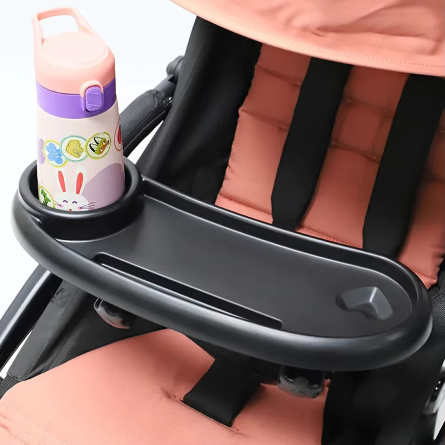 vvocci Kinderwagen-Ablage mit Teller und Becherhalter für Kleinkinder in Schwarz oder Weiß - Bild 2