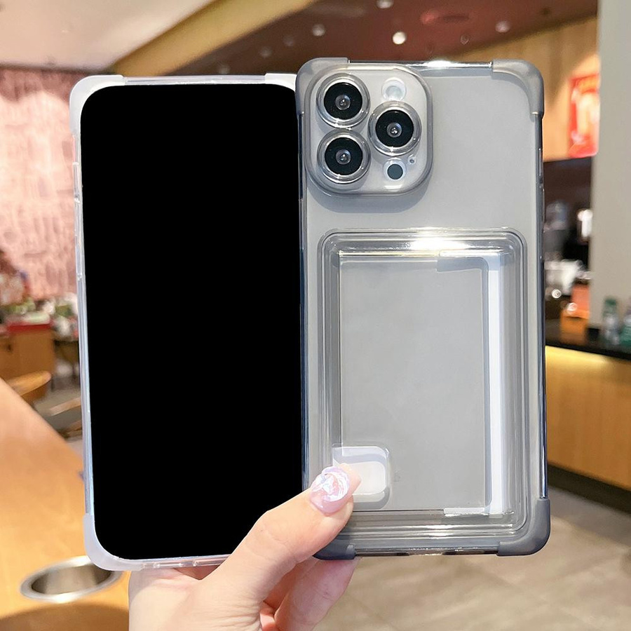 Transparente Geldbörse Handyhülle mit Kartensteckplatz für Samsung Galaxy S24 Ultra S23 FE S22 Plus S23 A53 A33 A14 A03 A40 A3 A2 S22 Weiche Hülle - Bild 4