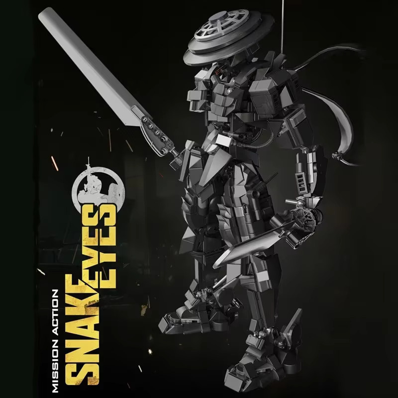 CETYL Mech Ninja Krieger Modellbausteine Set, 1053 Teile, Schwarz, MOC SWAT Mecha Soldat Spielzeug für Kinder und Erwachsene - Bild 3