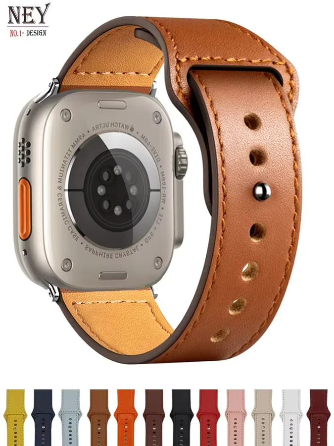 PEO Uhrenarmband Leder, Schwarz, Unisex - Bild 2