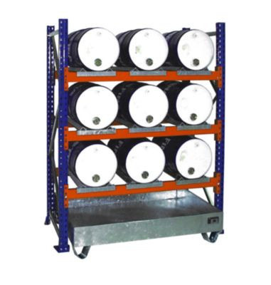 Fassregal BAUER 3004 Grundregal mit Auffangwanne 200 l, 3 Ebenen, B/T/H: 151,0 x 80,0 x 200,0 cm - Bild 1
